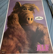 Vintage 1986 ALF No Problem Poster 23” x 35” Alien Life Form Lorimar Promo