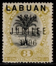 NORTH BORNEO - Labuan QV SG85d, 3c black & ochre, M MINT. Cat &pound;55. PERF 13&frac12;-14