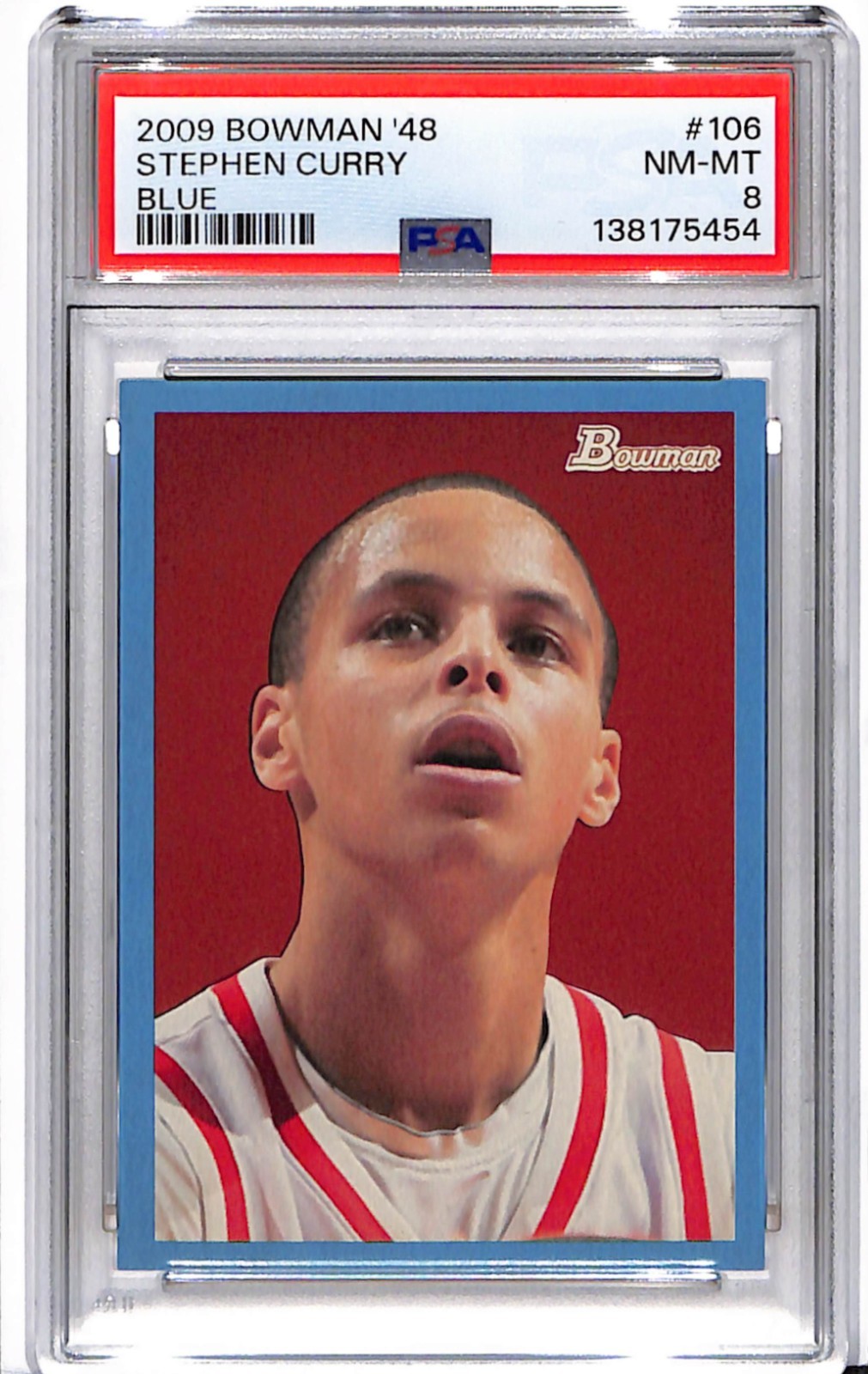 2009 Bowman '48 Stephen Curry #106 Blue PSA 8