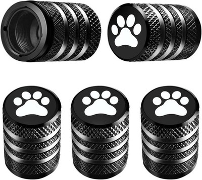 Tire Valve Stem Caps Cover - 5 Pack Tire Air Caps Metal with Plastic Liner Co...
