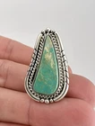 Vtg Ramona Navajo Sterling Silver High Grade Royston Turquoise Stamped Ring 1.5"