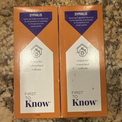 First To Know  Syphilis Test, Discreet In-Home Test  EXP 03/11/26 Pack of 2