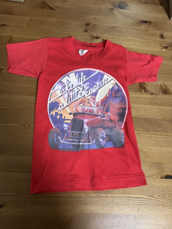 Belton Boys 6-8 Take Life A Little Easier Top USA Vintage Jack In The Box EUC