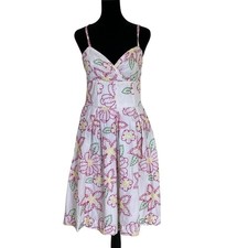 Lily Pulitzer Womens Fruit Punch Floral Spaghetti Strap Dress Size 10 White Pink
