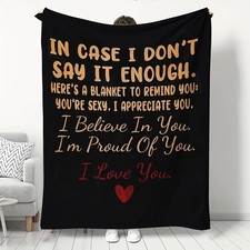 Romantic 'I Love You' Throw Blanket for Wife, Girlfriend Wedding Anniversary ❀