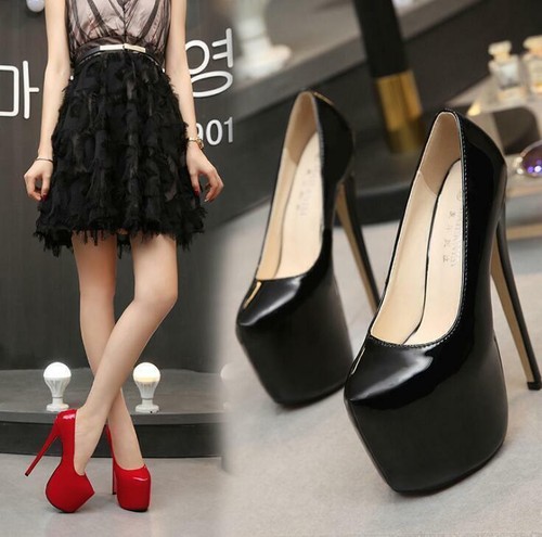 Sexy Women Round Toe Platform High Heel Shoes Party Dress Club Stage Prom Pumps - Picture 8 of 14