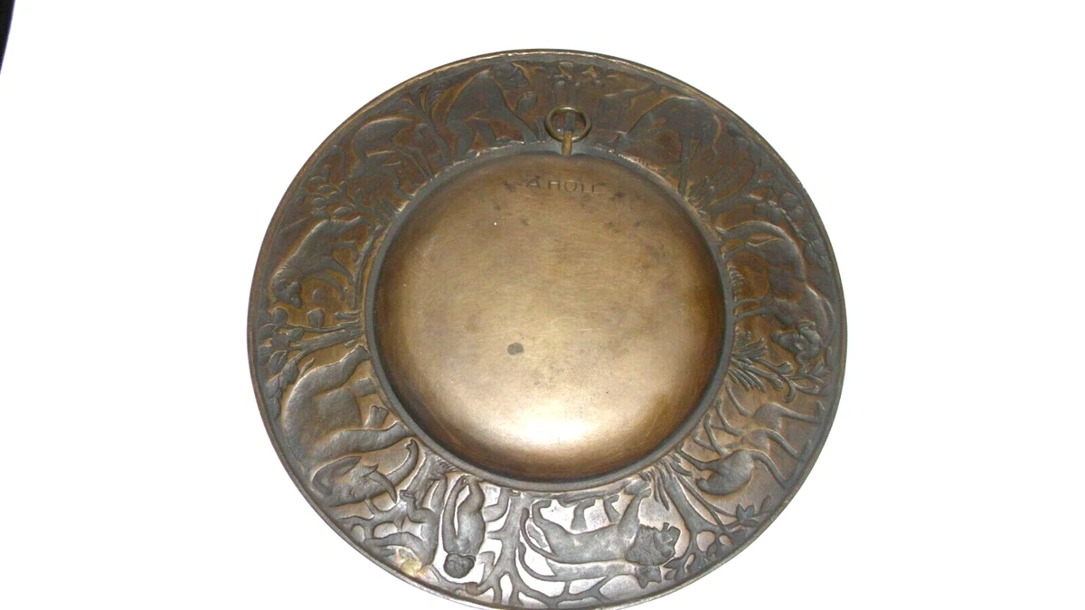 Art Déco Bronze  Wandteller Savanne Albert Holl Schwäbisch Gmünd 1890-1970