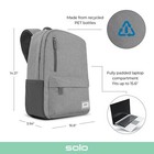 Solo New York Re:Cover 15.6 Inch Laptop Backpack, Grey