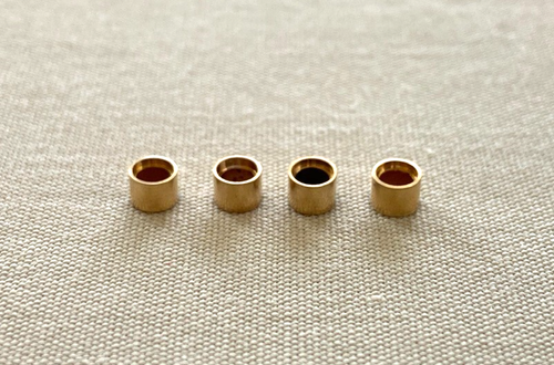 14K Yellow Gold 4 3.25 mm Straight Tube Seated Round Bezels w Bearing NOS 1/8 ct - Picture 3 of 5