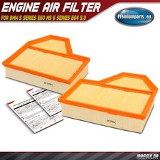 2x Air Filter Front Side for BMW 5 6 Series E60 E61 M5 E63 M E64 M6 13727834715