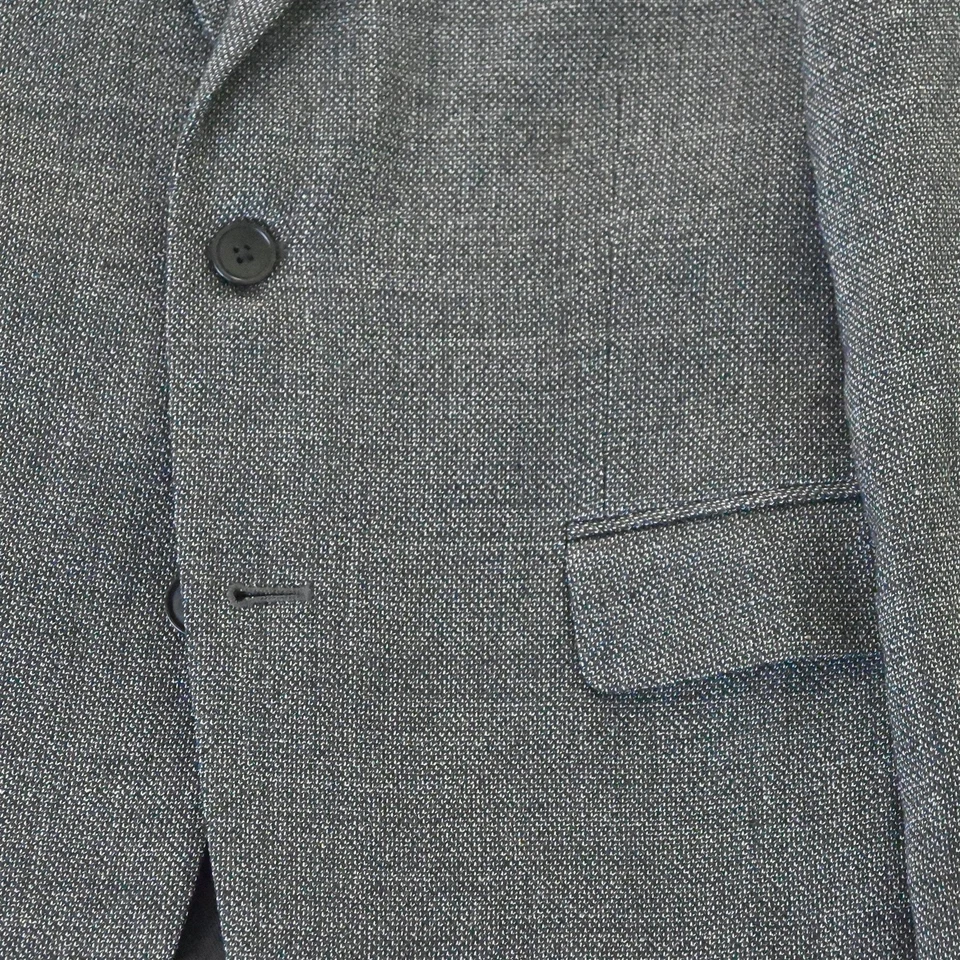 Kenneth Cole 40S Gris Ojo de Pájaro Lana Elastizada Para Hombres Blazer Traje Chaqueta Abrigo Deportivo Foto 3 de 4
