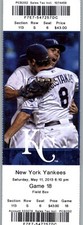 New York Yankees vs Kansas City Royals 5/11/2013 Full Ticket -  Mike Moustakas 
