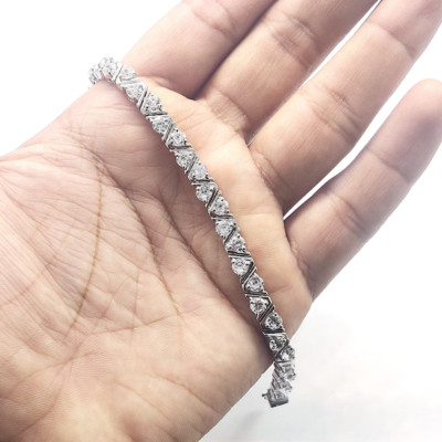 5.65 Ct Round Simulated Diamond 14K White Gold Plated Glorious Tennis Bracelet