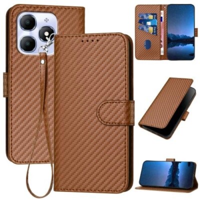 Für Itel A90 YX0070 Kohlenstoff Fiber Buckle Leder Handy Hülle