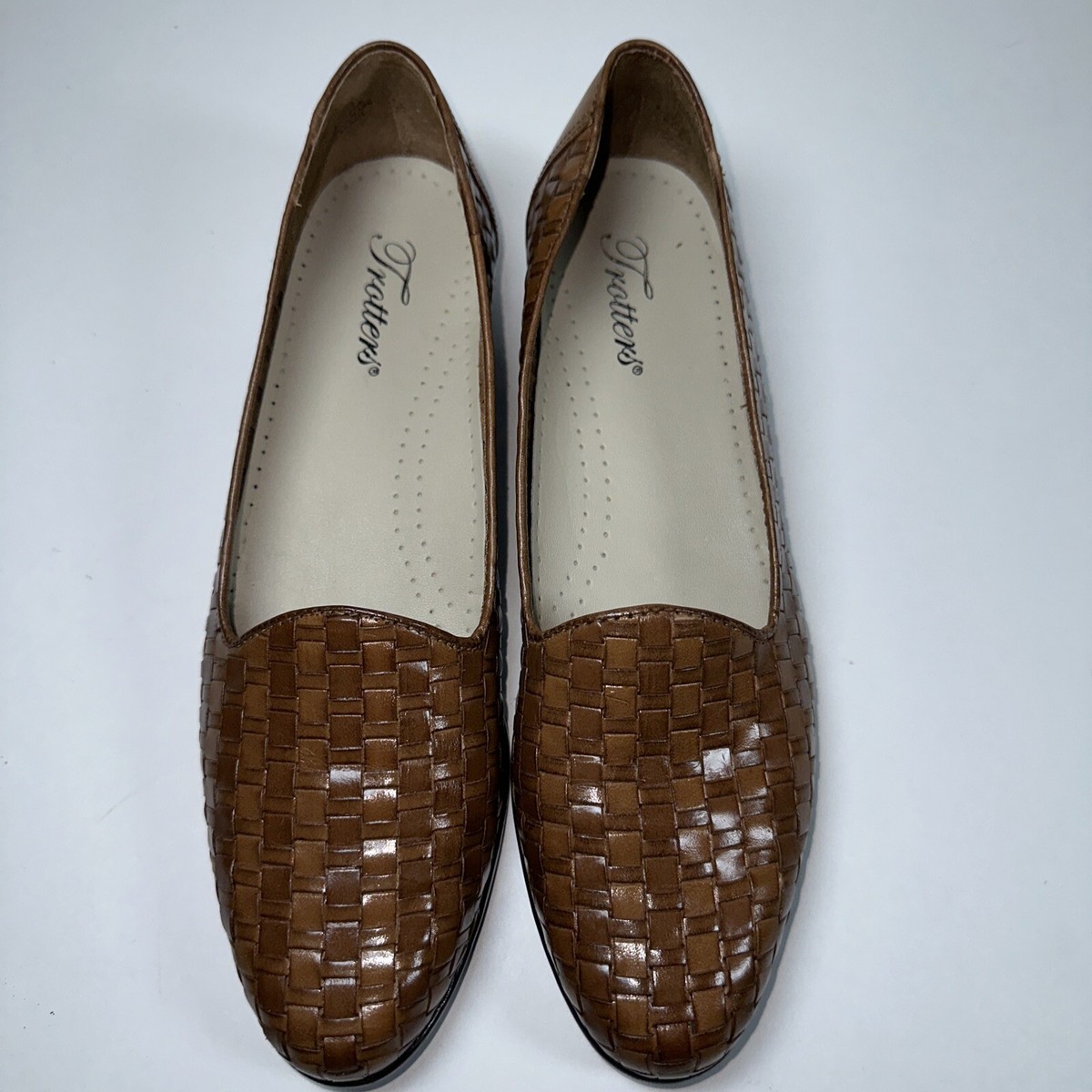 Trotters Slip on‎ Brown Woven Leather Slip On Loafer Shoe size 12M Amazon.com | Trotters Womens Lea Dark Brown 8 XX-Wide  main image 3