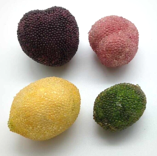 Lot ancien de 27 perles de sucre fruits - poires cerises pommes fraises etc - Photo 4/9