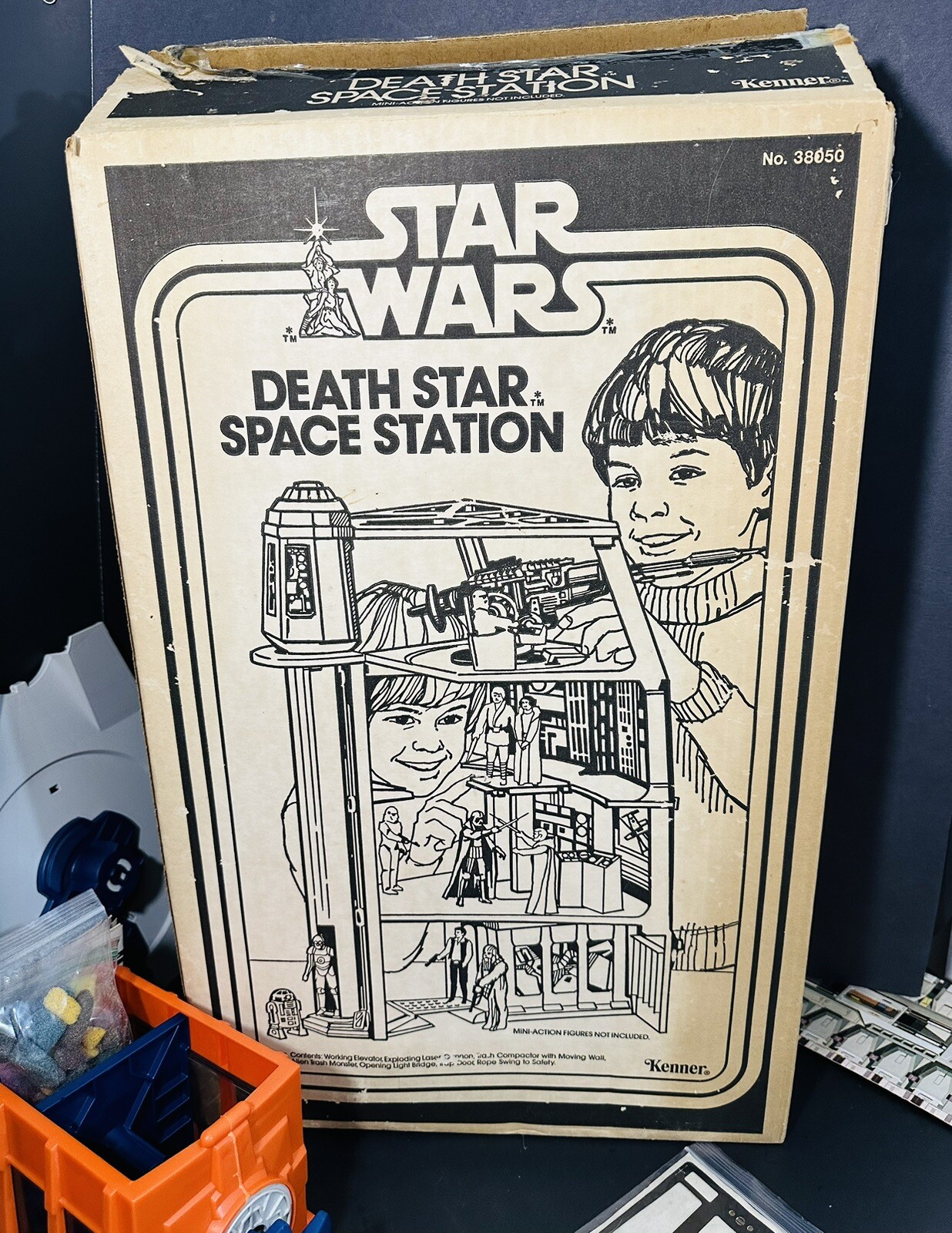 Star Wars Vintage Death Star Playset 1978 Kenner W/Box & Action Figures