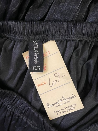 Sacred Threads Women's Tiered Skirt Black Shiny One size Retail $69 - Picture 3 of 3