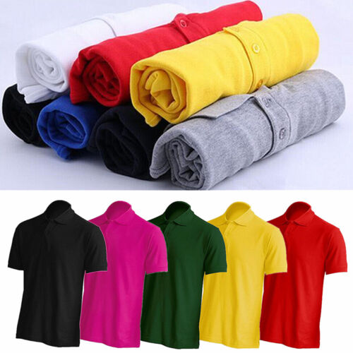 Men's Dri-Fit Polo Shirt Causal Cotton Jersey Short Sleeve Sport Causal Golf Tee - Picture 2 of 28