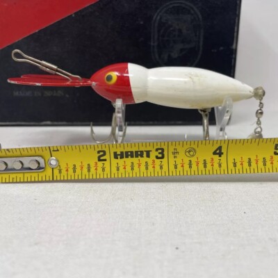 Vintage Hellbender Fishing lure 5” White Red Whopper Stopper