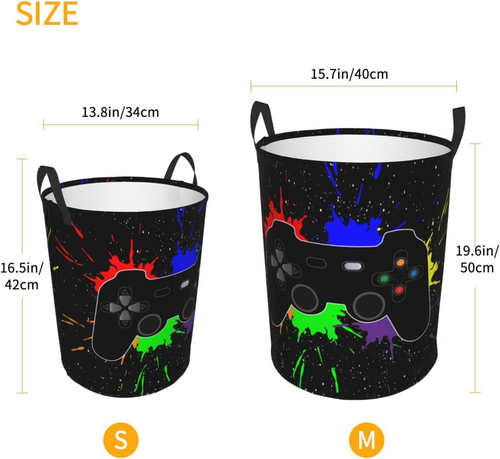Gaming Theme Laundry Hamper, Joystick Storage Basket 62L for Home, Dorm, Nursery - Picture 4 of 12