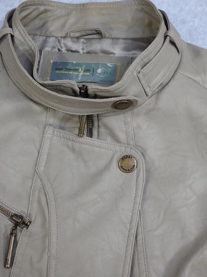 Chaqueta de imitación de cuero para dama Paper Denim and Cloth talla grande Foto 3 de 4