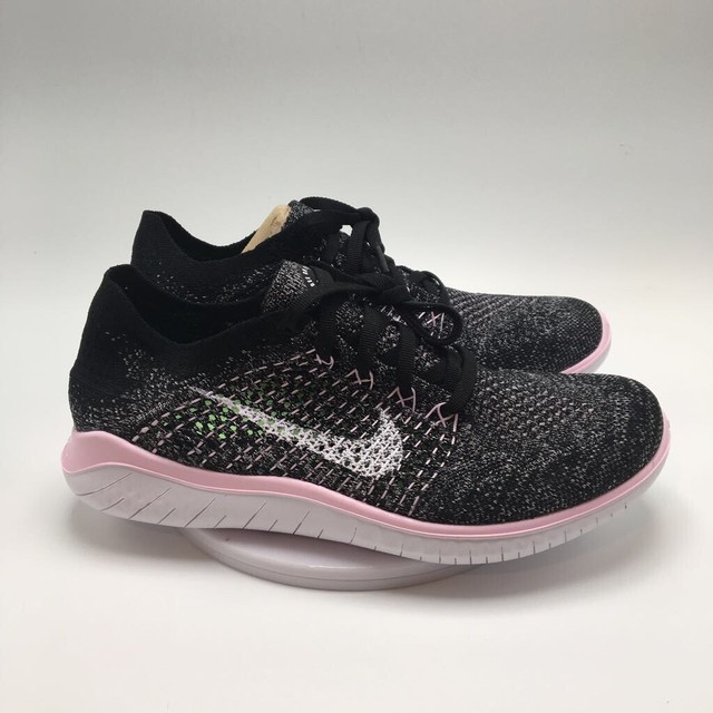 Size 8 Nike Free Rn Flyknit 18 Black Pink Foam For Sale Online Ebay