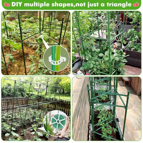 3PCS 48" Tomato Cages with 3 Grow Bags Heavy-Duty Garden Plant Support - Picture 6 of 7