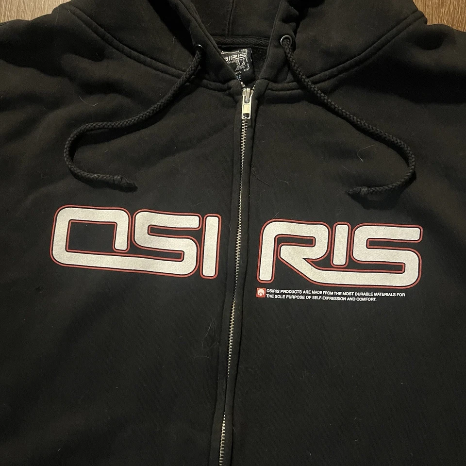 Sudadera con Capucha Osiris Skateboard Y2K Cremallera Completa '00-'01 Para Hombre Talla Grande De Colección Golpeada Foto 3 de 4