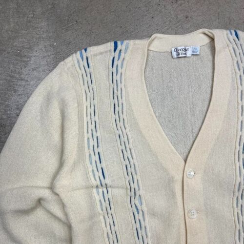 Vintage St Croix Quanpaca cardigan size large wool knit ivory coogie style grand - Picture 2 of 7
