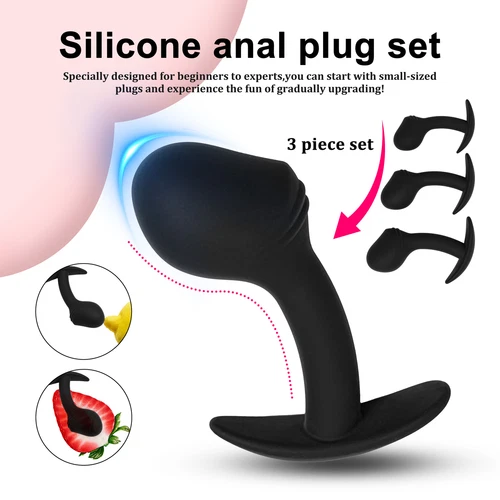 Wearable Anal Plug Silicone Male Prostate Massager Butt Probe Plug S/M/L Dildo - Picture 16 of 25