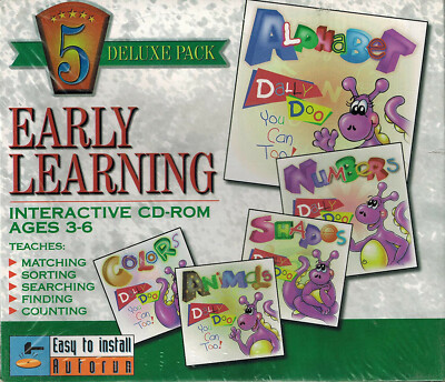 Early Learning: Interactive (CD-Rom, 5 Discs, Ages 3-6, Arc Media, AM) BN Sealed