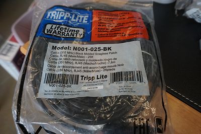 Tripp Lite N001-025-BK Cat5e 350MHz Snagless Molded Patch - 25 ft. Ethernet Cabl