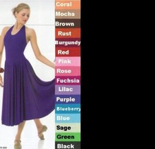 Halter Lyrical Dress BLACK Child Large Dance Costume Ballet Dress New