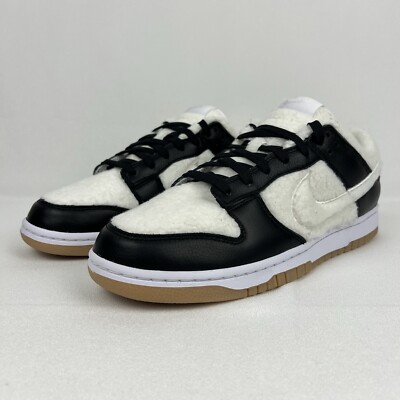 Nike By You Dunk Low Premium Fleece Panda White Black HV4423 900 Men's Size 10