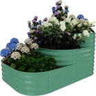 3-Tiered Outdoor Galvanized Raised Garden Bed Kit Planter Oval Large Boxes