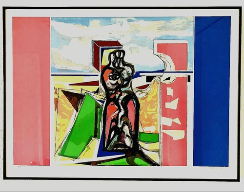 1980's ARP KOVACS Artist Signed Lithograph Surreal Limited Ed.  22 x30" Framed - Picture 1 of 6