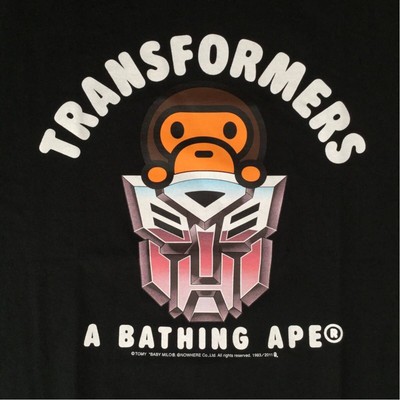 A BATHING APE T-shirt Transformers BAPE Milo with bag black JP 