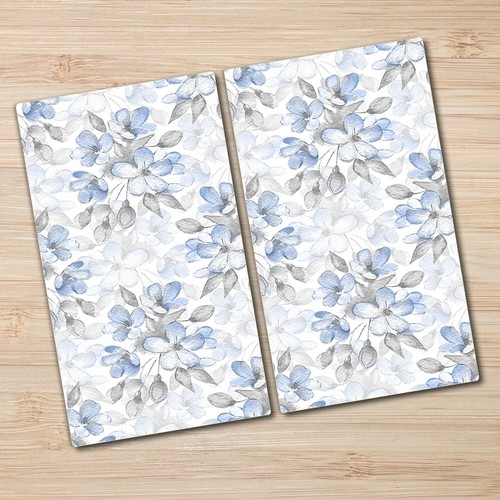 Glass Induction Ceramic Hob Cover Delicate flowers Floral cover art 2x30x52 - Picture 2 of 8