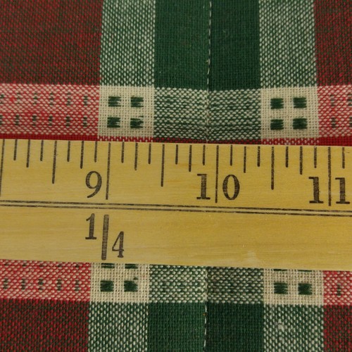 Fabric Corner Tie Basket Country Christmas Plaid Rectangle 13.5 x 10 Casserole - Picture 9 of 9