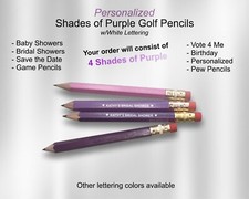 Shades of Purple, Mini Golf Pencils, Bridal Shower, Baby Shower, Save The Date