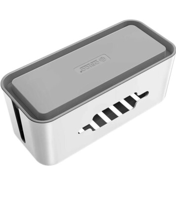 Kabelmanagement Box, Steckdosenleiste Abdeckung mit Telefonständer 12,2 x 5,4 x 5,1 Inc...