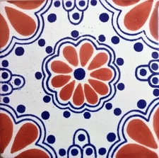 C#002) MEXICAN TILES CERAMIC HAND MADE SPANISH INFLUENCE TALAVERA MOSAIC ART