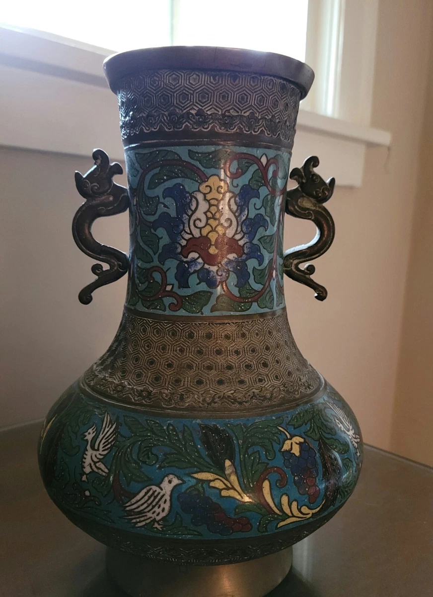 黄铜1850-1899 年日本花瓶| eBay