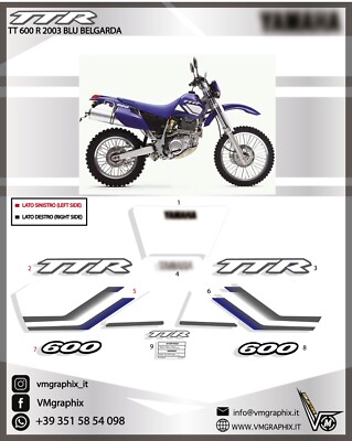 Adesivi TTR 600 2002 2003 tt600R grafiche/stickers/decal tt 600