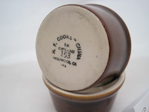 SET 2 COORS CUSTARD RAMEKINS CUPS BROWNWARE - Picture 2 of 2