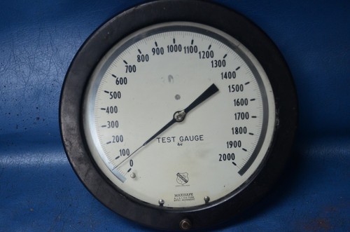 Vtg Ashcroft 2000 PSI Pressure Gauge Big 8” Face Steampunk Maxisafe Duragauge - Picture 4 of 12