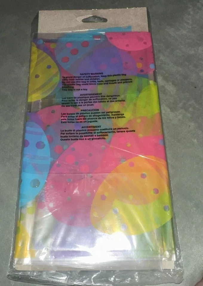 Easter Eggs Large Basket Cello Bag 24" x 25" Plastic Easter Supplies Decoration - Image 4 of 4