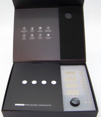 4-Probe Wireless Meat Thermometer Three-Mode WiFi Bluetooth Pre-Alarm/Timer BBQ