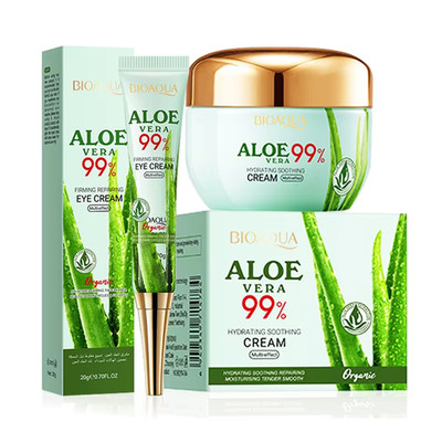 2 Parts/Kit Bioaqua Aloe Vera Sets Of Care Of Skin Cream For the Eyes